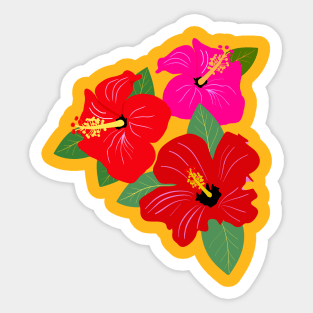 Hibiscus Flowers Sticker